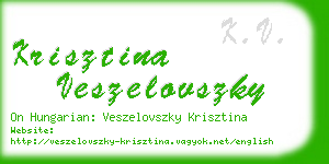 krisztina veszelovszky business card